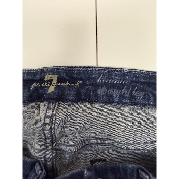 7 for All Mankind Kimmie Straight Leg Jeans Dark Wash Size 29 Women - Picture 3 of 7